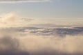 Sea of clouds in the sunset Royalty Free Stock Photo
