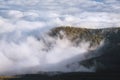 Sea of clouds in volcanic landscape of Teide national park, Tenerife, Canary islands, Spain. Royalty Free Stock Photo