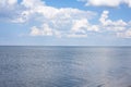 Sea and cloudy blue sky. Summer holidays landscape. Royalty Free Stock Photo