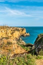 Sea coast and beaches of Lagos, Algarve, Portugal Royalty Free Stock Photo