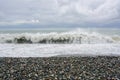 The sea coast of the Black Sea in stormy weather, big waves Royalty Free Stock Photo