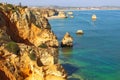 Sea coast in Lagos, Algarve, Portugal Royalty Free Stock Photo