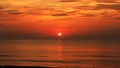 Sea coast orange sky on sunset Royalty Free Stock Photo