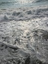 Sea coast, sunny day, sea foam waves Royalty Free Stock Photo