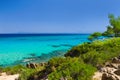 Sea coast under blue sky Royalty Free Stock Photo