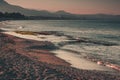 Sea coastline in the evening. Alanya, Turkey, Mediterranean sea.