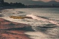 Sea coastline in the evening. Alanya, Turkey, Mediterranean sea.