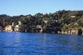 The sea and the coastline near Portofino, Genova, Liguria, Italy