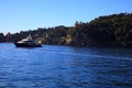 The sea and the coastline near Portofino, Genova, Liguria, Italy