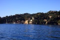 The sea and the coastline near Portofino, Genova, Liguria, Italy