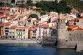 The sea and Collioure in France