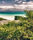 Sea Colors near Maya Ruins in Tulum, Yucatan Royalty Free Stock Photo