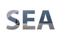 sea concept word on white Royalty Free Stock Photo