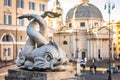 Sea creature sculpture at the Fountain of Dea Roma Royalty Free Stock Photo