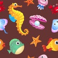 Sea creatures background Royalty Free Stock Photo