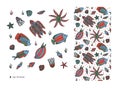 Sea creatures + seamless texture + pattern