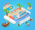 Sea Cruise Isometric Composition Royalty Free Stock Photo