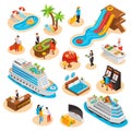Sea Cruise Isometric Icons