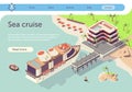 Sea Cruise Ship Travel in Tropical Country Banner