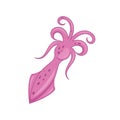 Sea cuttlefish cartoon vector element design template