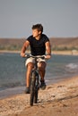 Sea cyclist Royalty Free Stock Photo