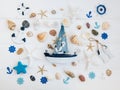 Sea decorations on a table Royalty Free Stock Photo