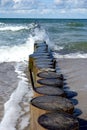 Sea defence groin on a beach