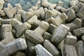 Dramtic, large concrete sea defences. Royalty Free Stock Photo