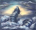 Sea dragon digital illustration