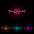 sea drone color neon set. Simple thin line, outline vector of drones icons for ui and ux, website or mobile application