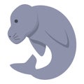 Sea dugong icon cartoon vector. Ocean baby