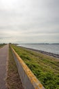 Sea dyke along the Haringvliet on the former Dutch island of Voorne-Putten