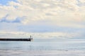 Sea embankment and lighthouse in the city of Yalta. Black Sea. Royalty Free Stock Photo