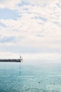 Sea embankment and lighthouse in the city of Yalta. Black Sea. Royalty Free Stock Photo