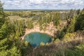 Lake with turquoise water in Mari El