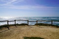 Sea fence beach on bright summer day view panoramic in isle oleron island ocean atlantic coast Royalty Free Stock Photo