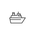 Sea Ferry facing right outline icon Royalty Free Stock Photo