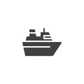 Sea Ferry facing right vector icon Royalty Free Stock Photo