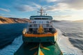 A sea ferry offers an aquatic journey for passengers and cargo transport