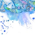 Sea fish illustration. watercolor background Royalty Free Stock Photo