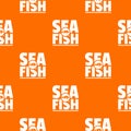 Sea fish shop pattern vector orange Royalty Free Stock Photo