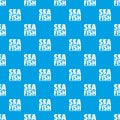 Sea fish shop pattern vector seamless blue Royalty Free Stock Photo