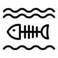 Sea fish skeleton dust icon outline vector. Fumes emission Royalty Free Stock Photo