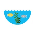 Sea fish swiming icon