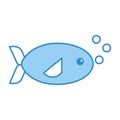 Sea fish swiming icon