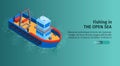 Sea Fishing Boat Banner Royalty Free Stock Photo