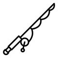 Sea fishing rod icon, outline style Royalty Free Stock Photo