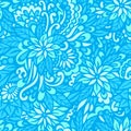 Sea flowers. Seamless decorative pattern.