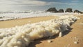 Sea Foam (aka Beach Foam, Ocean Foam or Spume) on a Sandy Beach on the Atlantic Coast of Portugal at