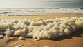 Sea Foam (aka Beach Foam, Ocean Foam or Spume) on a Sandy Beach on the Atlantic Coast of Portugal at